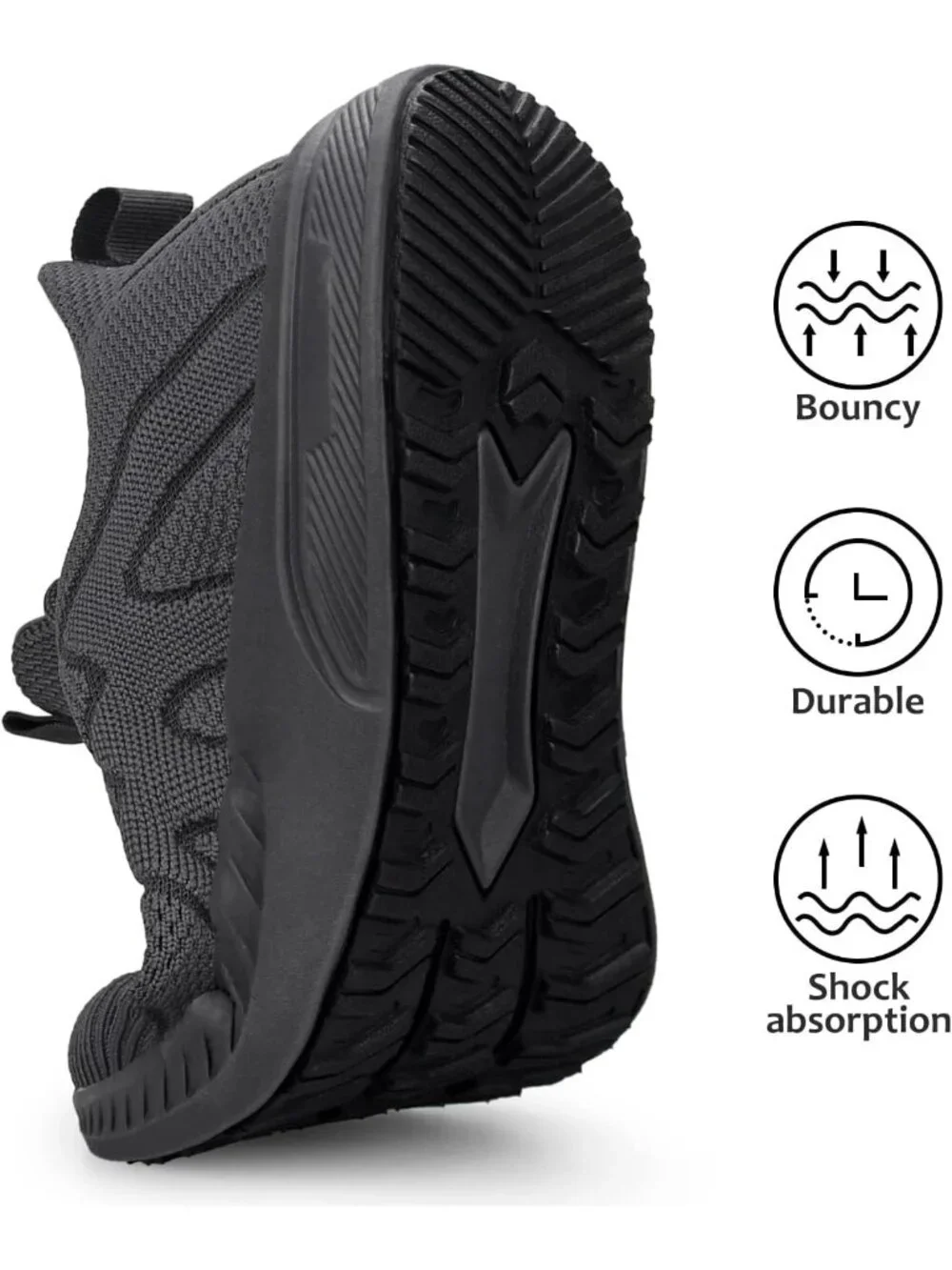 🆕Women's Dark Grey Running Shoes Non Slip Gym Tennis Walking Workout Sneakers